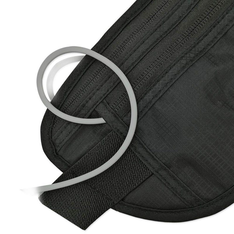 DAITET Running Belt Waist Pack, Fanny Pack for Men&Women, Travel Money Belt, Waterproof Waist Bag, Adjustable Workout Belt Fits All Phone (Pure Black) - Image 5